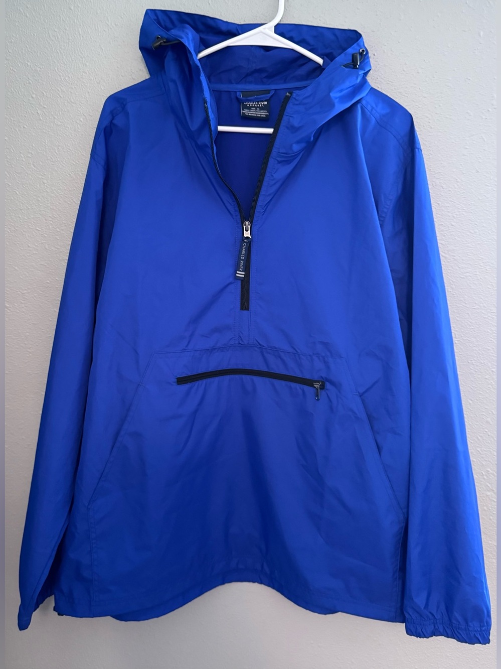 Charles River Apparel Royal Blue Hooded Windbreaker Pullover
